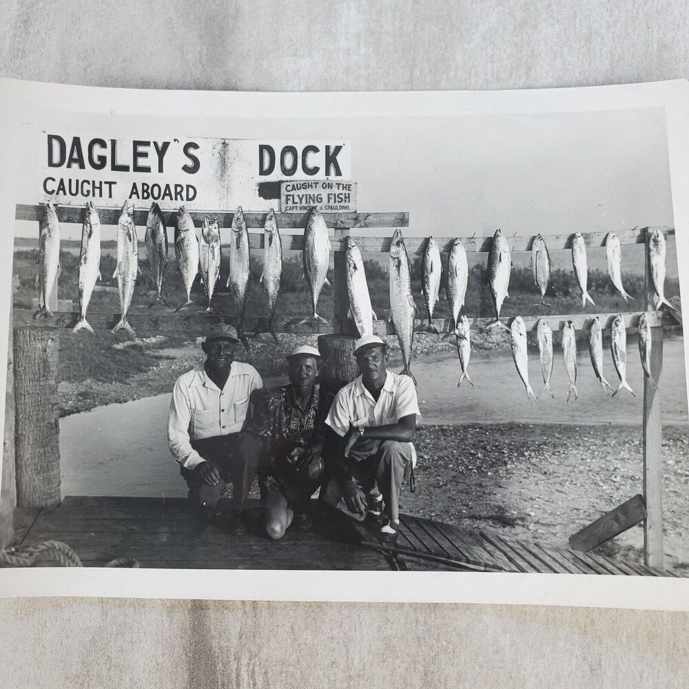 Dagley's Dock Captain Vincent Spaulding Vintage B&W Photo "The Flying Fish" 5x7
